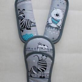 Shoulder pads & crotch cover,animals on a gray