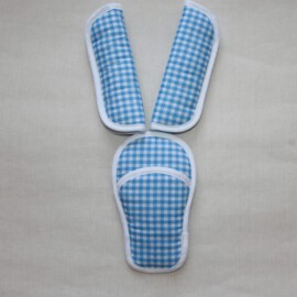 Shoulder pads & crotch cover,gingham check blue