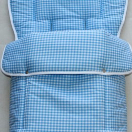 Buggy footmuff for "Britax " ,gingham check blue,