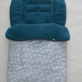 Buggy footmuff for "Joie " ,dragonflies on a gray