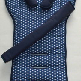 Set for  "Emmaljunga", Stars print on a dark blue /blue