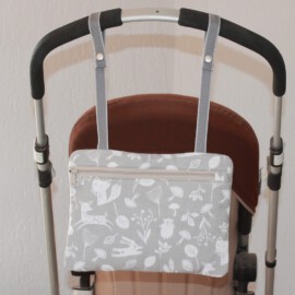 Stroller bag ,animals on a gray