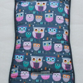Seat liner for  "TFK",  owls print on a gray