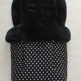 Buggy footmuff for "Hauck" , dots print on a black