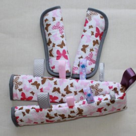 Bumper bar cover & shoulder pads, Butterfly print on a white