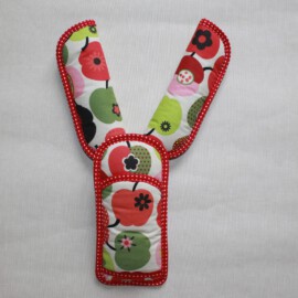 Shoulder pads & crotch cover, Apples red,green on a white