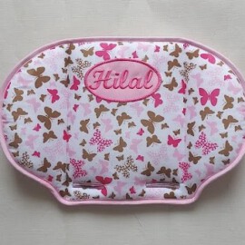 Small pillow for a stroller ,personalized!Butterflies print