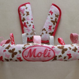 Bumper bar cover & shoulder pads, butterflies,  print , with name