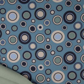 Soft shell waterproof fabric Irregular Circles Blue