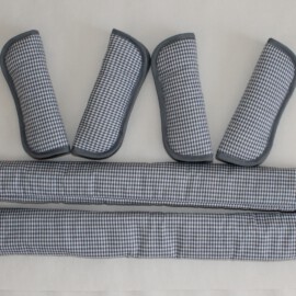2 x Bumper bar covers + 2 Pair of Shoulder Pads , gingham check gray