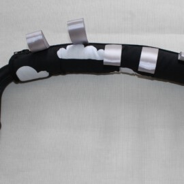 Bumper bar cover for Bugaboo  ,clouds print on a black