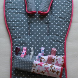 Set for  "Bugaboo" ,  dots print dark grey