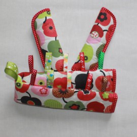 Bumper bar cover & shoulder pads , ” Apples red,green on a beige “