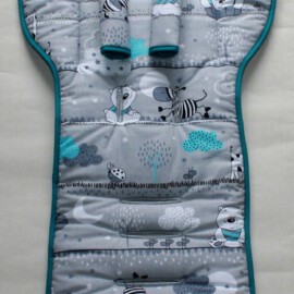 Set for  "Emmaljunga", animals  print  on a gray