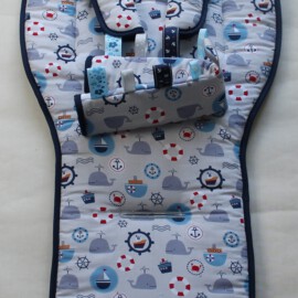Stroller liner and stroller shoulder pads for  "Mountain" , sea life