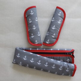 Bumper bar cover & shoulder pads , anchors on a gray background