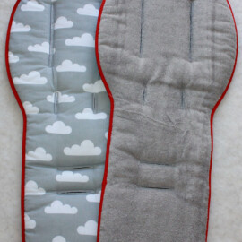 Two sets for double strollers ,clouds on a gray