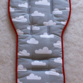 Seat liner for  "Joolz" ,Clouds print on a  gray