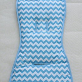 Seat liner for  "Babyzen YoYo" , chevron zigzag, blue /white