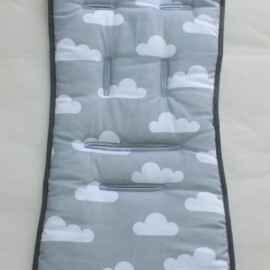 Seat liner for  "Baby Jogger " , clouds on a gray