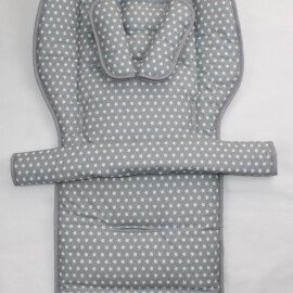 Stroller liner and stroller shoulder pads for  "Mountain" , stars print gray