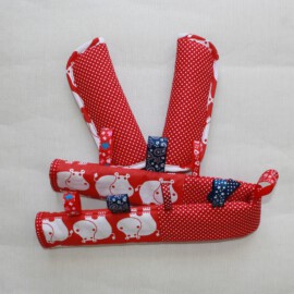 Bumper bar cover & shoulder pads , Hippos on a red