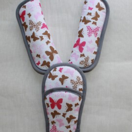 Shoulder pads & crotch cover,  Butterfly pink , taupe , gray