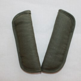 Stroller harness shoulder pads, Linen Look Cotton Fabric, Khaki