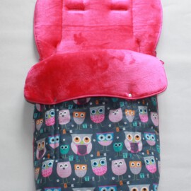 Buggy footmuff for "Britax " , Owls on a gray
