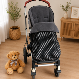 Buggy footmuff for "Joie " ,stars print on a black