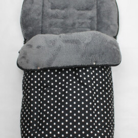 Buggy footmuff for "TFK" ,stars print on a black/fleece gray