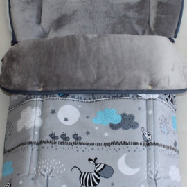Buggy footmuff for "Britax " , animals on a gray