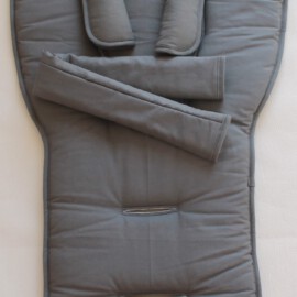 Set for  "Bugaboo" , plain grey cotton