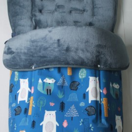 Waterproof Footmuff for Hauck  , forest animals on a blue
