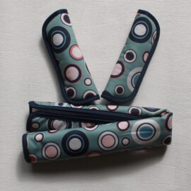 Bumper bar cover & shoulder pads ,waterproof fabric Irregular Circles Green
