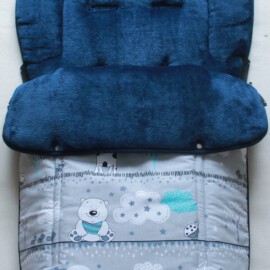 Footmuff for “Hartan ” or “Teutonia” ,animals  gray / blue
