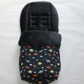 Footmuff and handmuff for "Joie " , Waterproof fabric dinosaurs