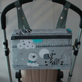Stroller bag ,animals on a gray background