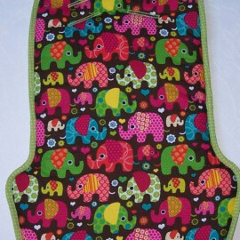 Seat liner for  "maxi-cosi mura "  , Cotton fabric “Elephants on a brown”
