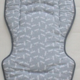 Seat liner for  "maxi-cosi mura "  , Cotton Fabric “dragonflies on a gray”