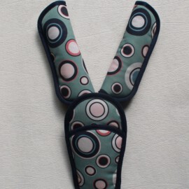 Shoulder pads & crotch cover, waterproof fabric Irregular circles green