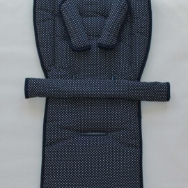 Stroller liner and stroller shoulder pads for  "Mountain" , dots dark blue