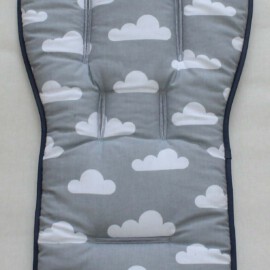 Seat liner for  "Joolz" ,Clouds print on a  gray/terrycloth gray