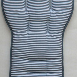 Stroller liner  for "Valco Baby " ,Cotton Fabric ”Stripes Gray /White 5mm