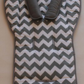 Set for  "Resea Moon Sport Buggy", zigzag print  grey/white