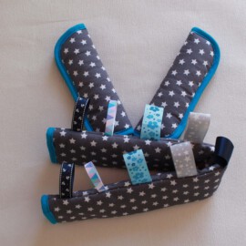 Bumper bar cover & shoulder pads , stars print on a dark gray