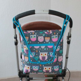 Stroller bag ,Owls on a gray