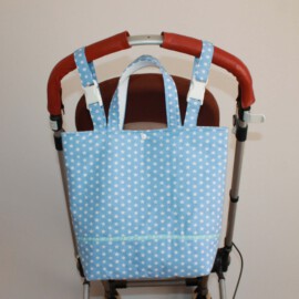 Stroller bag ,stars print light blue