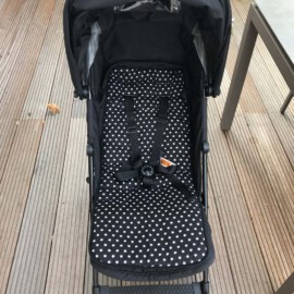 Seat liner for  "MacLaren" ,cotton fabric  stars print on a black