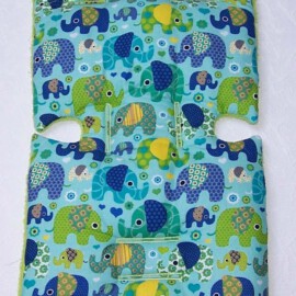 Seat liner for  "MacLaren" ,Cotton fabric “Elephants on a mint”